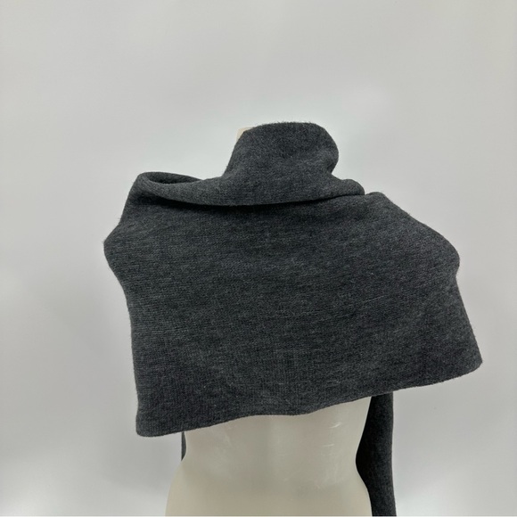 LUCKY BRAND Muffler Scarf Fringe Gray NWOT Rectangle Long knit Wrap - Picture 5 of 11